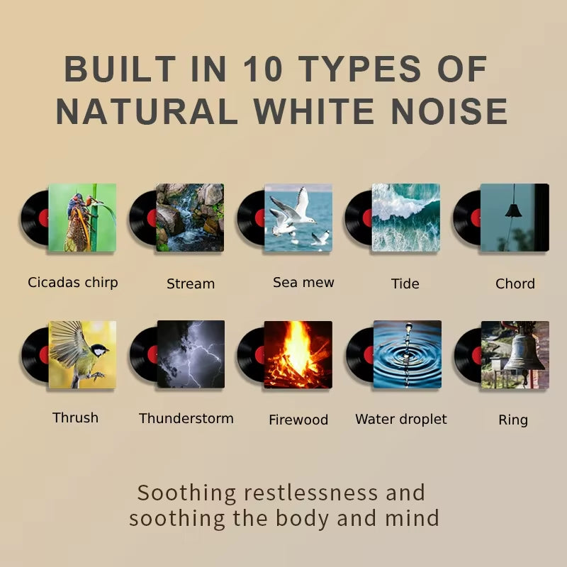 RGB Sleep White Noise Machine with Soothing Sound Touchable Rechargeable LED Night Light Relaxing Audio & Sleep Lamp for Baby