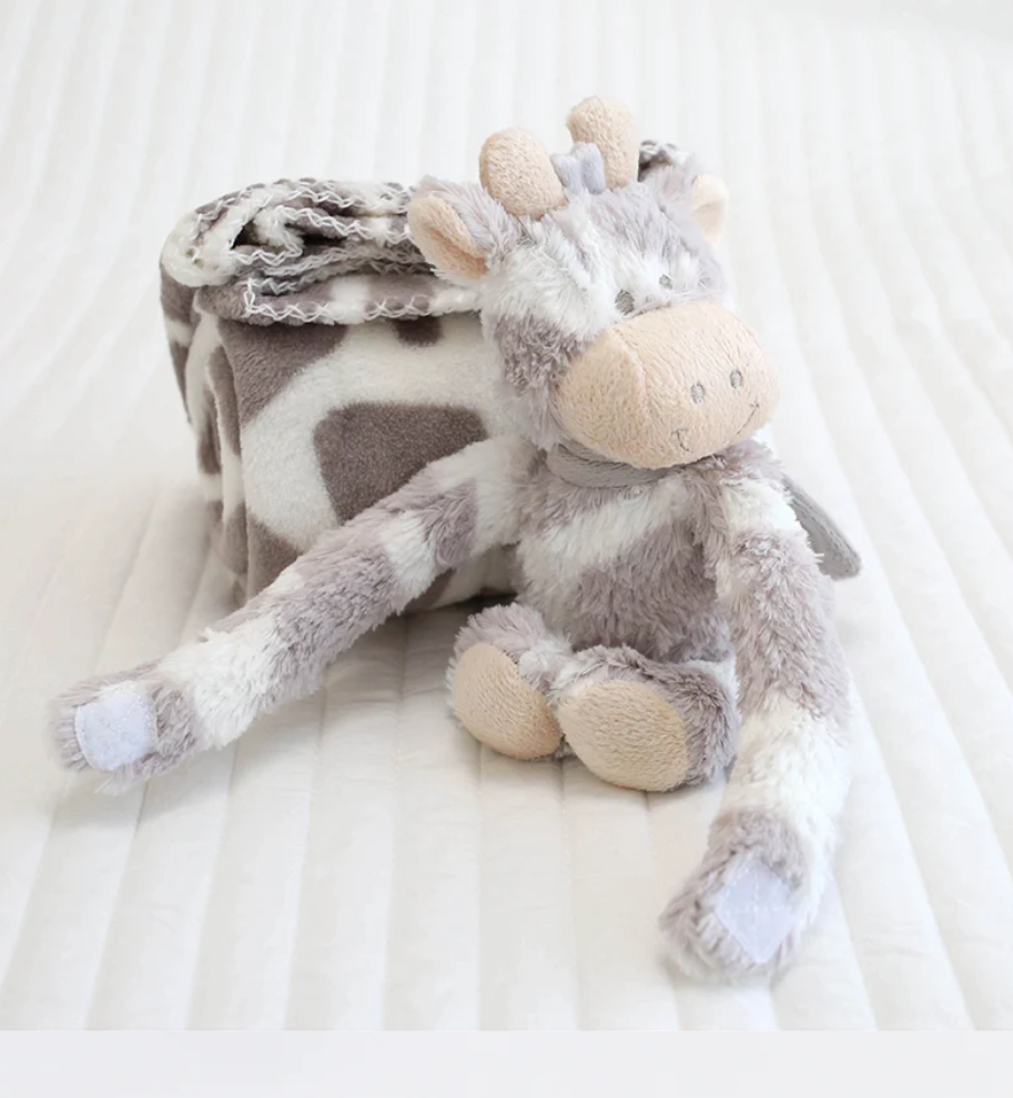 Plush Baby Security Blanket Set with Stuffed Animal