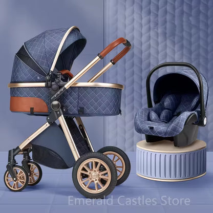 Premium High View Stroller Convertible Reclining Seat with Lightweight Fold, 2 Way Shock Absorption for Newborns to Toddlers