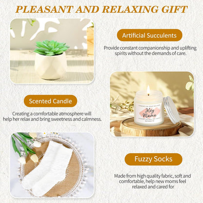 7PCS New Mom Care Package after Baby, New Mom Gifts for Women, Baby Shower Gifts for Expecting Mom to Be, Postpartum Gifts for Mom, First Time Pregnancy Moms Mothers Day Birthday Gifts