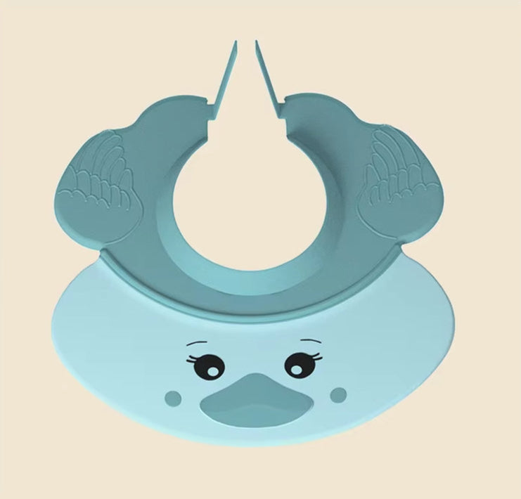 Baby Shampoo Cap Cute Duck Shape Adjustable Size Baby Shower Children'S Waterproof Wide Brim Ear Protection Shower Cap Sun Hat