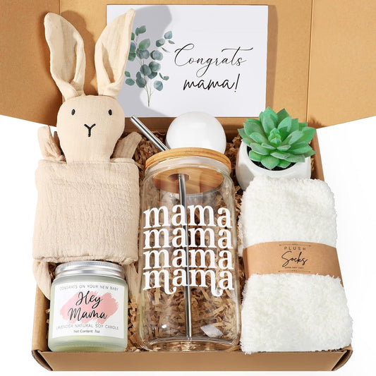 7PCS New Mom Care Package after Baby, New Mom Gifts for Women, Baby Shower Gifts for Expecting Mom to Be, Postpartum Gifts for Mom, First Time Pregnancy Moms Mothers Day Birthday Gifts