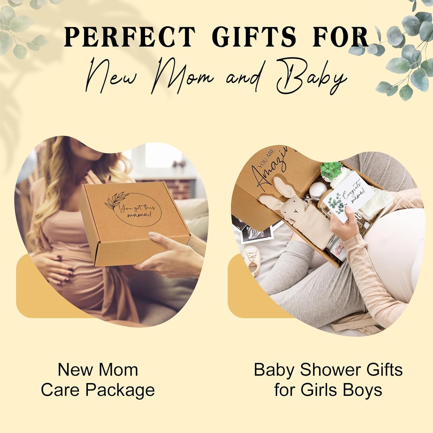 7PCS New Mom Care Package after Baby, New Mom Gifts for Women, Baby Shower Gifts for Expecting Mom to Be, Postpartum Gifts for Mom, First Time Pregnancy Moms Mothers Day Birthday Gifts