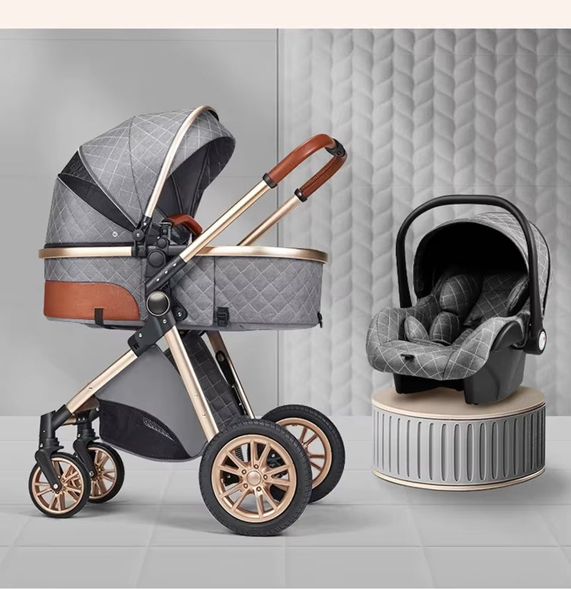 Premium High View Stroller Convertible Reclining Seat with Lightweight Fold, 2 Way Shock Absorption for Newborns to Toddlers