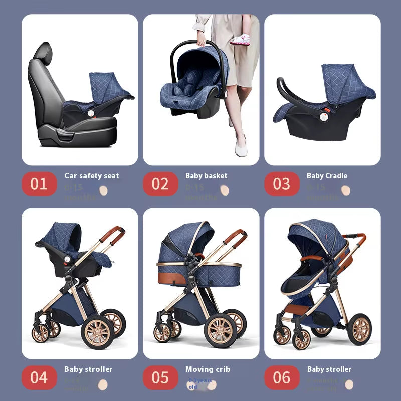 Premium High View Stroller Convertible Reclining Seat with Lightweight Fold, 2 Way Shock Absorption for Newborns to Toddlers