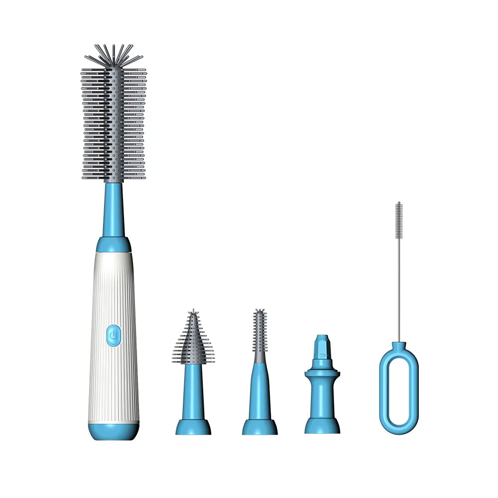 Electric Baby Bottle Brush 1500Mah Multipurpose Silicone Cordless Infants Babe Milk Bottle Nipple Clean Brushes with Extensions