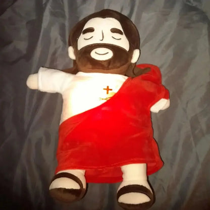 Cartoon Breathing Jesus Plush Soothing Toys Doll Baby Children Soft Lamp Music Sleep Soothes Companion Kid Easter Christma Gift