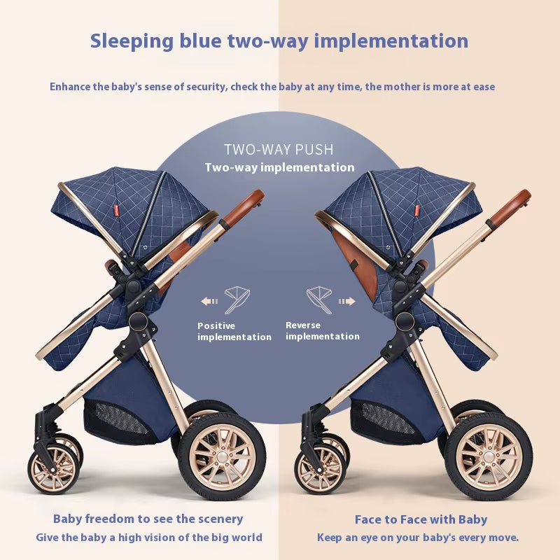 Premium High View Stroller Convertible Reclining Seat with Lightweight Fold, 2 Way Shock Absorption for Newborns to Toddlers