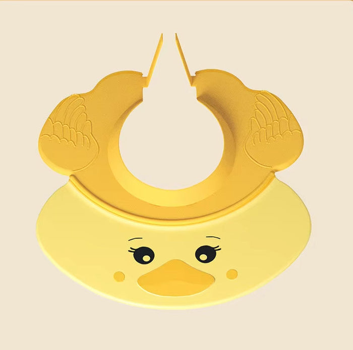 Baby Shampoo Cap Cute Duck Shape Adjustable Size Baby Shower Children'S Waterproof Wide Brim Ear Protection Shower Cap Sun Hat