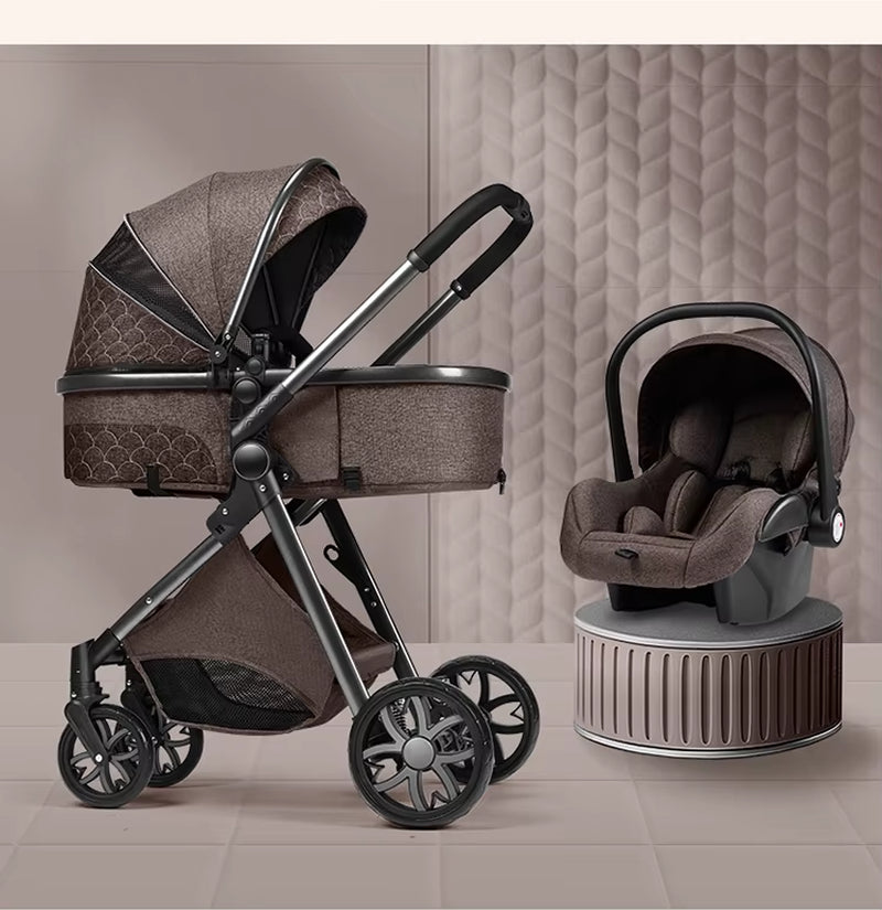 Premium High View Stroller Convertible Reclining Seat with Lightweight Fold, 2 Way Shock Absorption for Newborns to Toddlers