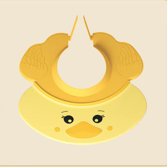 Baby Shampoo Cap Cute Duck Shape Adjustable Size Baby Shower Children'S Waterproof Wide Brim Ear Protection Shower Cap Sun Hat