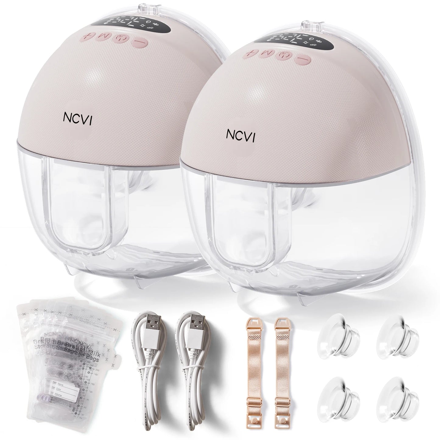 Electric Breast Pump,Wearable for Breastfeeding,Hands-Free, 4 Modes 9 Levels, 3 Flange Sizes(19/21/24Mm), Smart Display