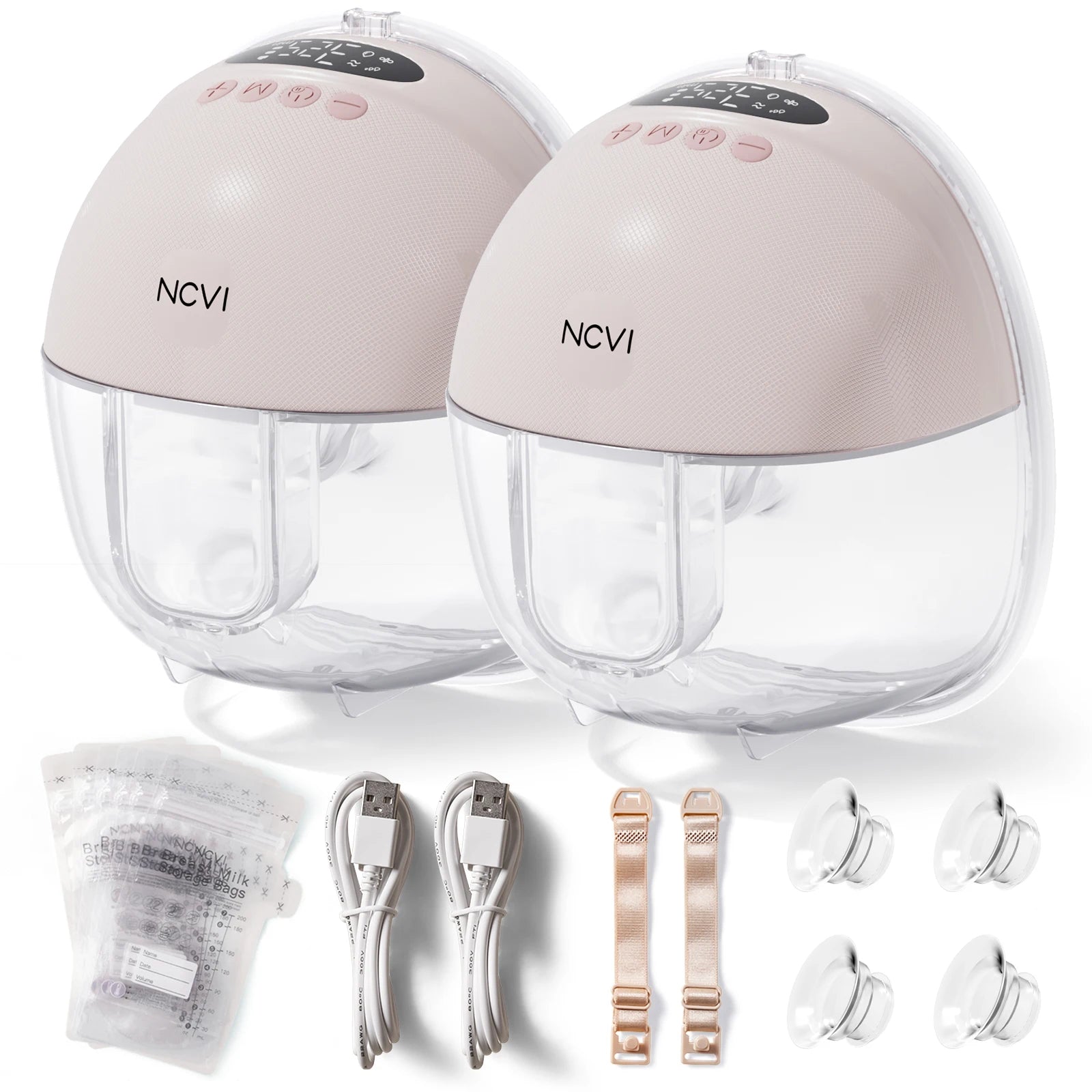 Electric Breast Pump,Wearable for Breastfeeding,Hands-Free, 4 Modes 9 Levels, 3 Flange Sizes(19/21/24Mm), Smart Display