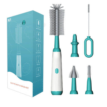 Electric Baby Bottle Brush 1500Mah Multipurpose Silicone Cordless Infants Babe Milk Bottle Nipple Clean Brushes with Extensions